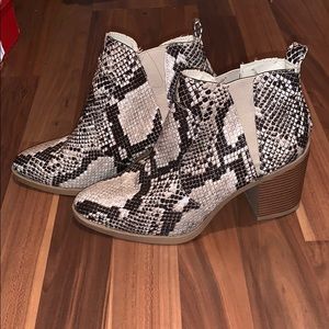 Snake skin booties